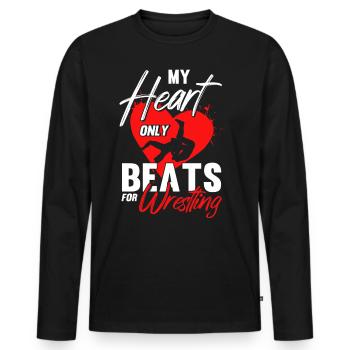 Ringen Trainer Ringer Ringen Geschenk - Männer Premium Bio Langarmshirt - Schwarz - Vorne - Nico (187cm)