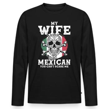 Proud Mexican Mexican Flag Mexican - Men's Premium Organic Long Sleeve Shirt - black - Front - Nico (187cm)