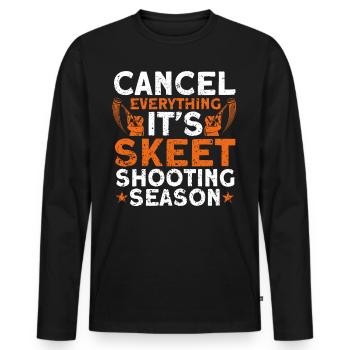 Schütze Ziel Schießen Tontaubenschießen Geschenk - Männer Premium Bio Langarmshirt - Schwarz - Vorne - Nico (187cm)