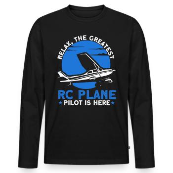 Model Making Model Airplane Model Airplane Gift - Men's Premium Organic Long Sleeve Shirt - black - Front - Nico (187cm)