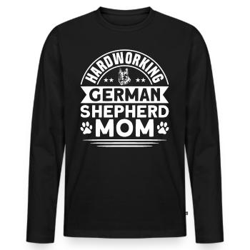 German Shepherd Mama German Shepherd - Men's Premium Organic Long Sleeve Shirt - black - Front - Nico (187cm)