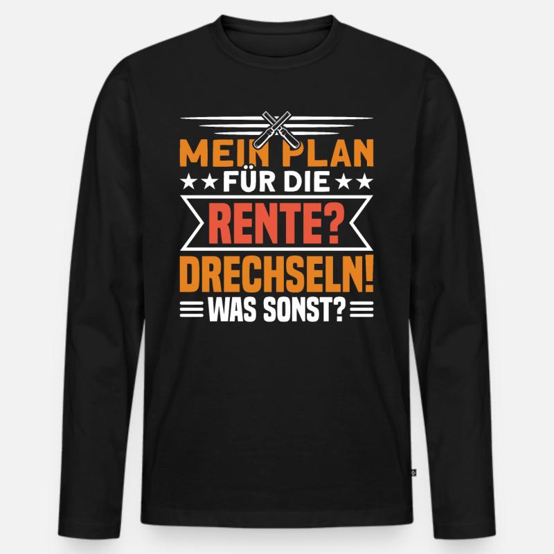 Drechsler Drechseln Handwerker - Männer Premium Bio Langarmshirt - Schwarz