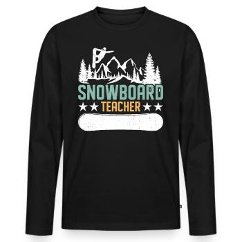 Snowboarder Snowboarding Snowboard - Men's Premium Organic Long Sleeve Shirt - black - Front - Nico (187cm)