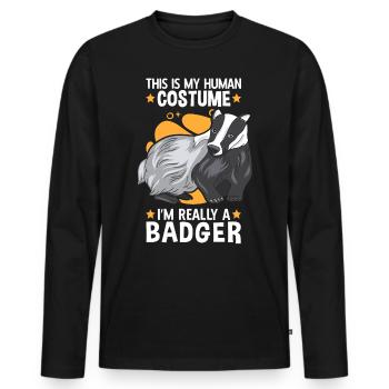 This is my honey badger costume marten badger - Men's Premium Organic Long Sleeve Shirt - black - Front - Nico (187cm)