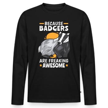 Honey badgers are fantastic marten badgers - Men's Premium Organic Long Sleeve Shirt - black - Front - Nico (187cm)