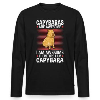 Capybara are fantastic South America capybara - Men's Premium Organic Long Sleeve Shirt - black - Front - Nico (187cm)