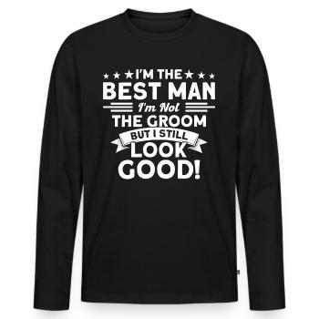 Witnesses Team Best Man Marriage - Men's Premium Organic Long Sleeve Shirt - black - Front - Nico (187cm)