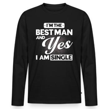 Best man wedding marriage - Men's Premium Organic Long Sleeve Shirt - black - Front - Nico (187cm)
