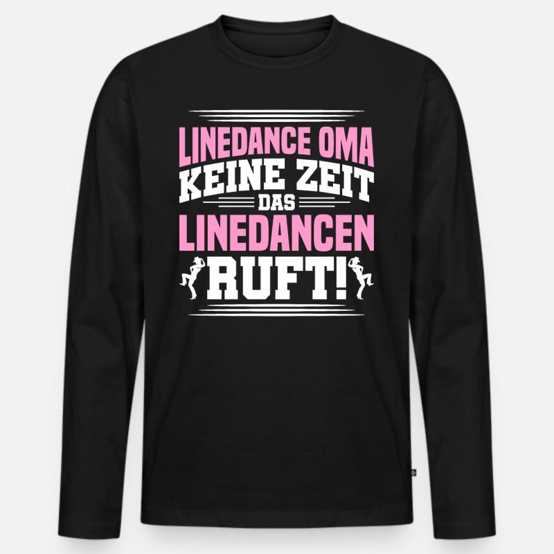 Das Linedance Ruft - Männer Premium Bio Langarmshirt - Schwarz
