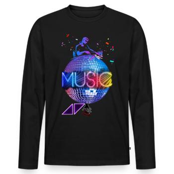 Musik DJ, Musik, Disco, LEDs. - Männer Premium Bio Langarmshirt - Schwarz - Vorne - Nico (187cm)