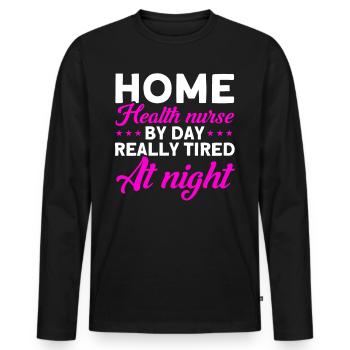 Health Assistance Home Nursing Nurse - Men's Premium Organic Long Sleeve Shirt - black - Front - Nico (187cm)