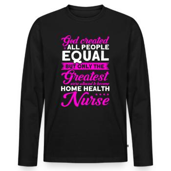 Health Assistance Home Nursing Nurse - Men's Premium Organic Long Sleeve Shirt - black - Front - Nico (187cm)