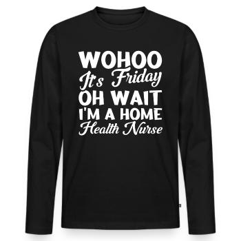 Health Assistance Home Nursing Nurse - Men's Premium Organic Long Sleeve Shirt - black - Front - Nico (187cm)