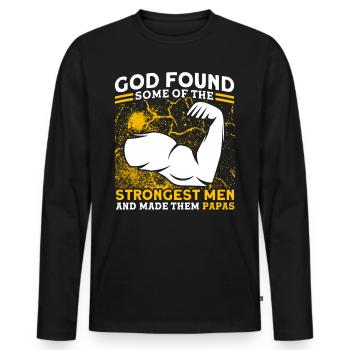 God the Father Dad Papa - Men's Premium Organic Long Sleeve Shirt - black - Front - Nico (187cm)