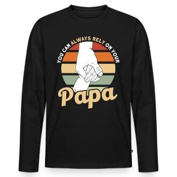 Zuverlässig Vater Vati Papa - Männer Premium Bio Langarmshirt - Schwarz - Vorne - Nico (187cm)