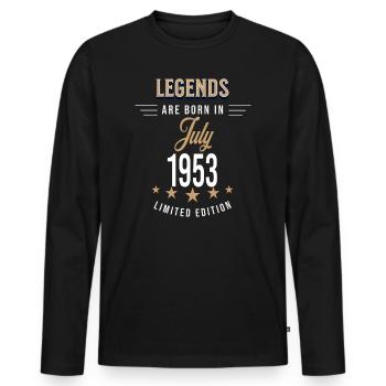 Legends werden im Juli 1953 geboren - Männer Premium Bio Langarmshirt - Schwarz - Vorne - Nico (187cm)