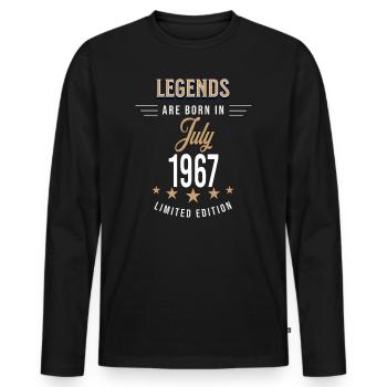 Legends werden im Juli 1967 geboren - Männer Premium Bio Langarmshirt - Schwarz - Vorne - Nico (187cm)