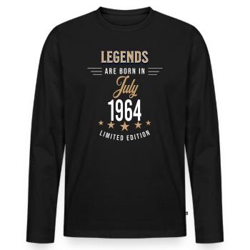 Legends werden im Juli 1964 geboren - Männer Premium Bio Langarmshirt - Schwarz - Vorne - Nico (187cm)