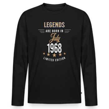 Legends are born in July 1968 - T-shirt manches longues Premium bio Homme - noir - Devant - Nico (187cm)