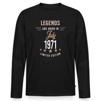 Legends werden im Juli 1971 geboren - Männer Premium Bio Langarmshirt - Schwarz - Vorne - Nico (187cm)
