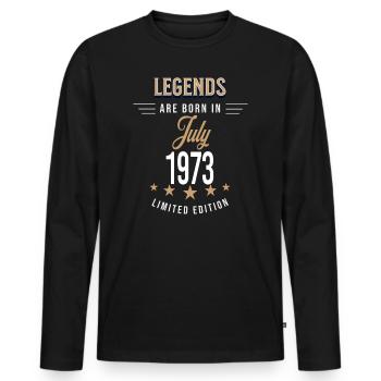 Legends are born in July 1973 - T-shirt manches longues Premium bio Homme - noir - Devant - Nico (187cm)