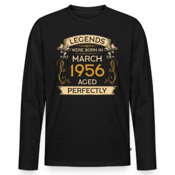 Geburtstag Legends Were Born in März 1956 - Männer Premium Bio Langarmshirt - Schwarz - Vorne - Nico (187cm)