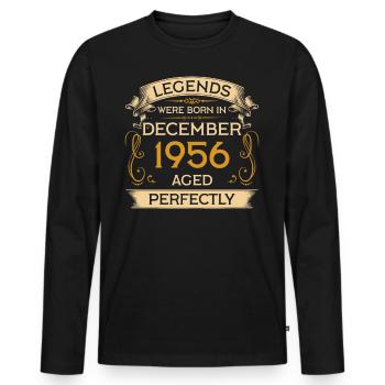 Geburtstag Legends Were Born in Dezember 1956 - Männer Premium Bio Langarmshirt - Schwarz - Vorne - Nico (187cm)