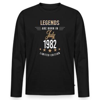 Legends are born in July 1982 - T-shirt manches longues Premium bio Homme - noir - Devant - Nico (187cm)