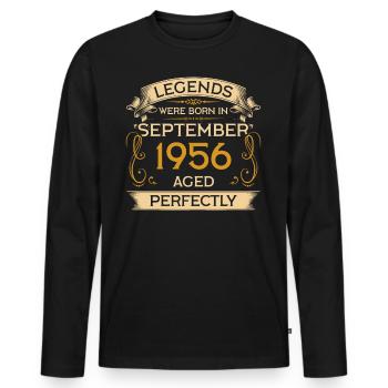 Geburtstag Legends Were Born In September 1956 - Männer Premium Bio Langarmshirt - Schwarz - Vorne - Nico (187cm)