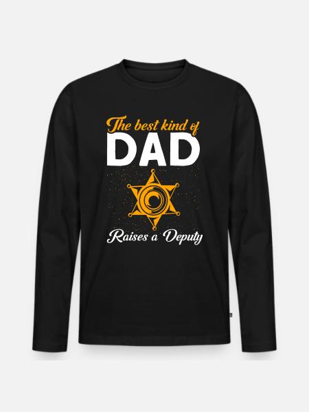 Papa Assistant Sheriff Papa Father - Men's Premium Organic Long Sleeve Shirt - black