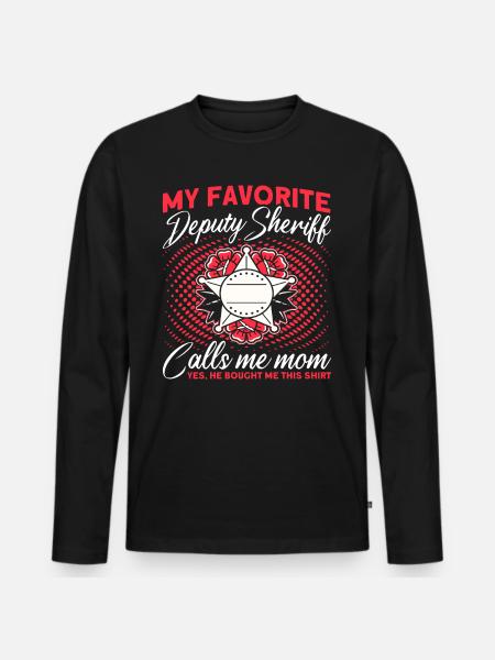 Mama Hilfssheriff Mama Mutter - Männer Premium Bio Langarmshirt - Schwarz