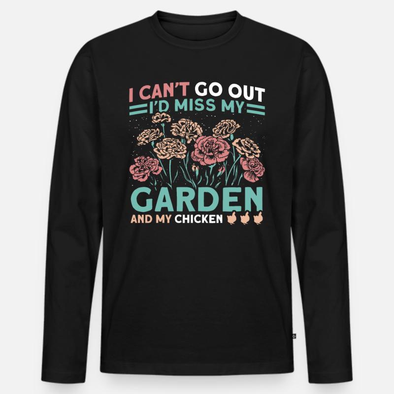 Gartenarbeit Gärtner Hühnerfarmer Hühnerfütterer - Männer Premium Bio Langarmshirt - Schwarz