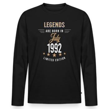Legends are born in July 1992 - T-shirt manches longues Premium bio Homme - noir - Devant - Nico (187cm)