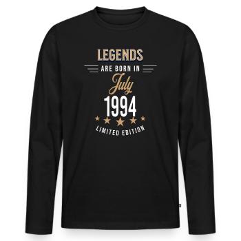 Legends are born in July 1994 - T-shirt manches longues Premium bio Homme - noir - Devant - Nico (187cm)