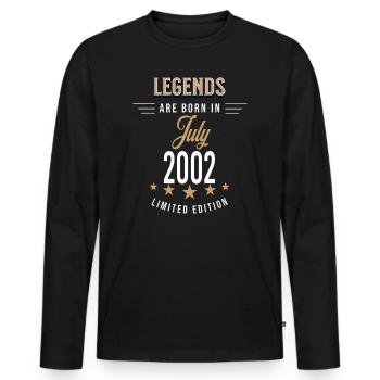 Legends are born in July 2002 - T-shirt manches longues Premium bio Homme - noir - Devant - Nico (187cm)