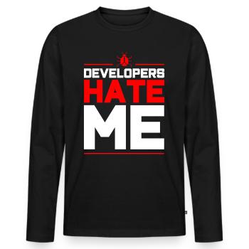 QA Ingenieur QA Tester Software Tester - Männer Premium Bio Langarmshirt - Schwarz - Vorne - Nico (187cm)