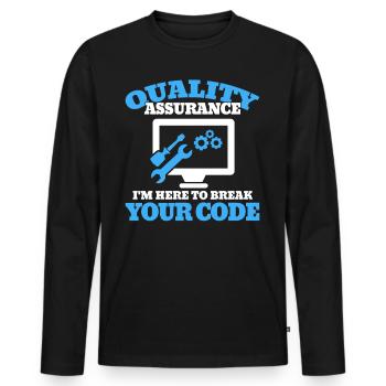 QA Ingenieur QA Tester Software Tester - Männer Premium Bio Langarmshirt - Schwarz - Vorne - Nico (187cm)