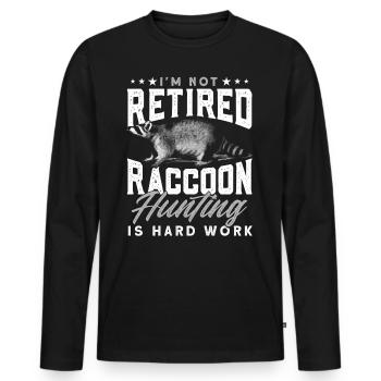 Retro Raccoon Hunting Raccoon Hunter Hunting Vacation - Men's Premium Organic Long Sleeve Shirt - black - Front - Nico (187cm)