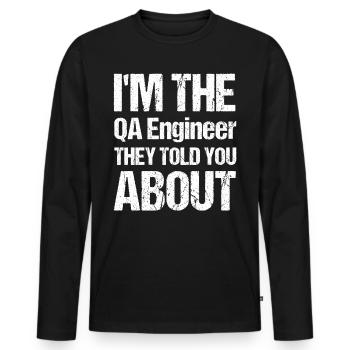 QA Ingenieur QA Tester Software Tester - Männer Premium Bio Langarmshirt - Schwarz - Vorne - Nico (187cm)