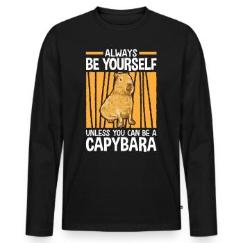Be a Capybara South America capybara capybara - Men's Premium Organic Long Sleeve Shirt - black - Front - Nico (187cm)