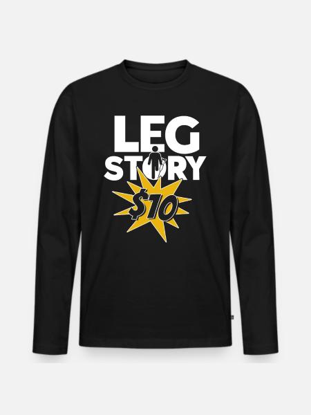 Handicap Amputee Amputation Leg Prosthesis - Men's Premium Organic Long Sleeve Shirt - black