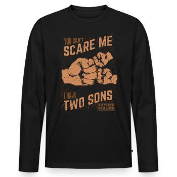 Zwei Söhne Fist bump Father Figure für Vater - Männer Premium Bio Langarmshirt - Schwarz - Vorne - Nico (187cm)