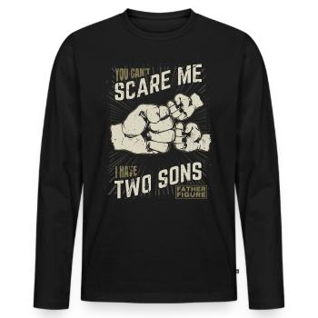 Zwei Söhne Fist bump Father Figure für Vater - Männer Premium Bio Langarmshirt - Schwarz - Vorne - Nico (187cm)