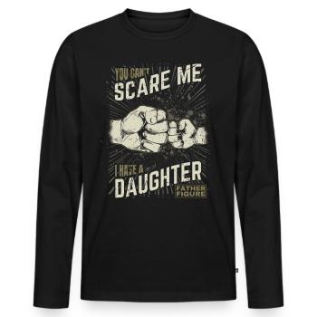 Vater und Tochter - Fist bump Father Figure Vater - Männer Premium Bio Langarmshirt - Schwarz - Vorne - Nico (187cm)