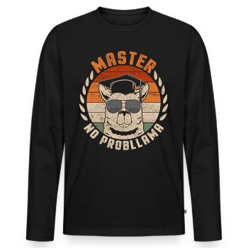 Vintage Master No Probllama Für Master Absolvent - Männer Premium Bio Langarmshirt - Schwarz - Vorne - Nico (187cm)