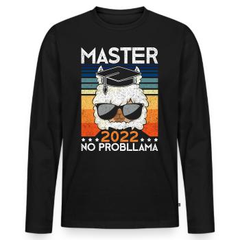 Vintage Master 2022 No Probllama Spruch Master - Männer Premium Bio Langarmshirt - Schwarz - Vorne - Nico (187cm)