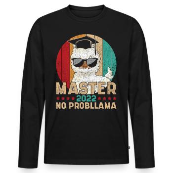 Vintage Master 2022 No Probllama Spruch Master - Männer Premium Bio Langarmshirt - Schwarz - Vorne - Nico (187cm)