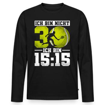 30ten Geburtstag Geschenk Tennis Männer 30 - Männer Premium Bio Langarmshirt - Schwarz - Vorne - Nico (187cm)