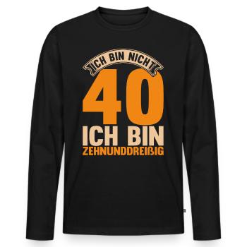 Geschenk 40 jährige Männer Vierzigster Geburtstag - Männer Premium Bio Langarmshirt - Schwarz - Vorne - Nico (187cm)