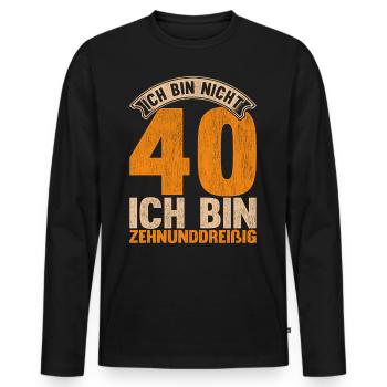 Geschenk 40 jährige Männer Vierzigster Geburtstag - Männer Premium Bio Langarmshirt - Schwarz - Vorne - Nico (187cm)